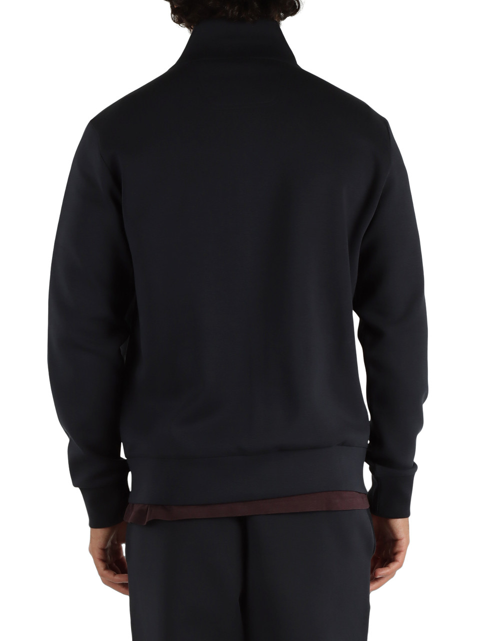 BLU SCURO | Felpa in cotone stretch con scritta logo a rilievo