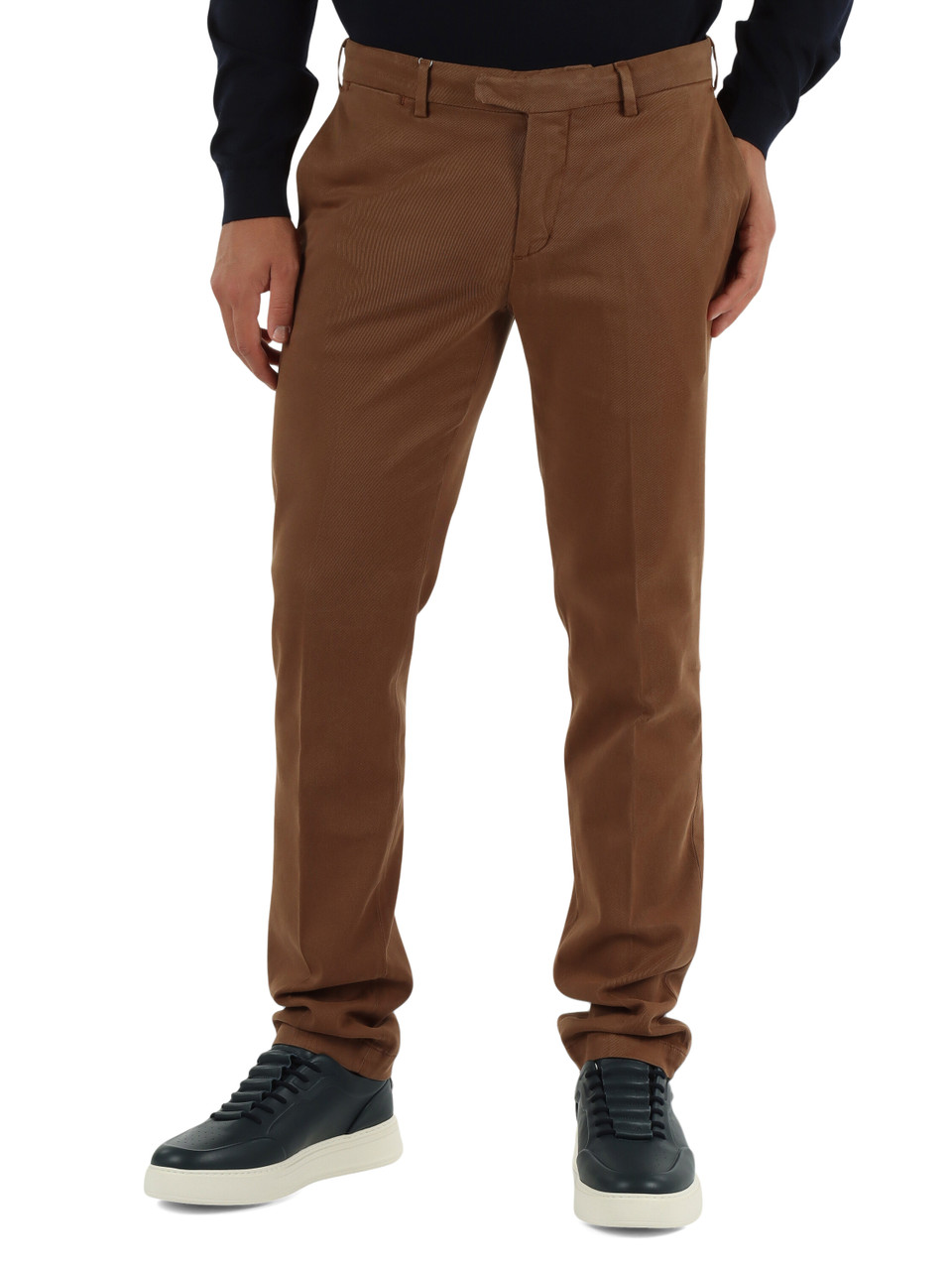 MARRONE CHIARO | Pantalone regular fit in misto cotone