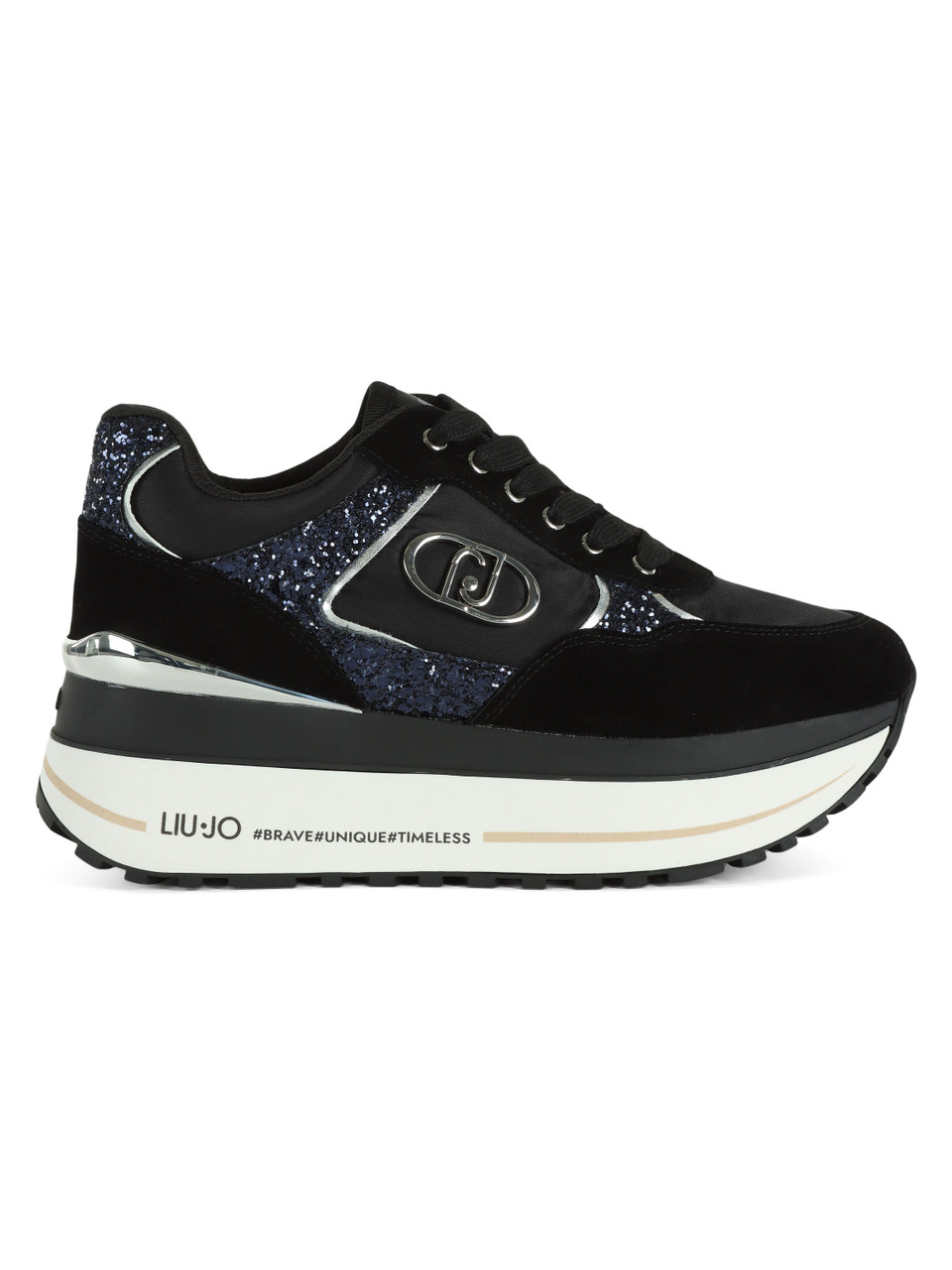 NERO | Sneakers LIU JO MAXI WONDER PLUS 01 con glitter