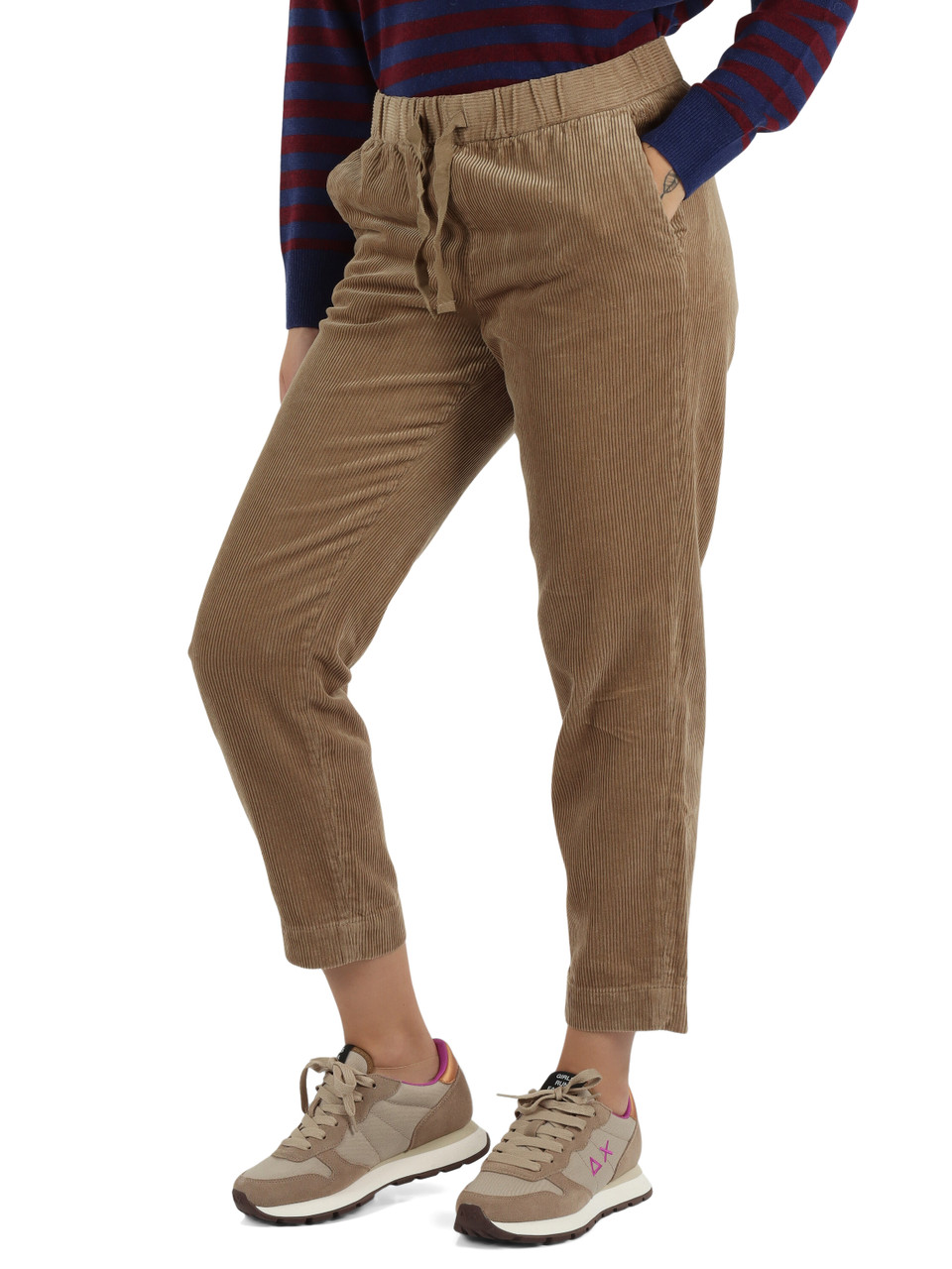 BEIGE | Pantalone in velluto di cotone a coste