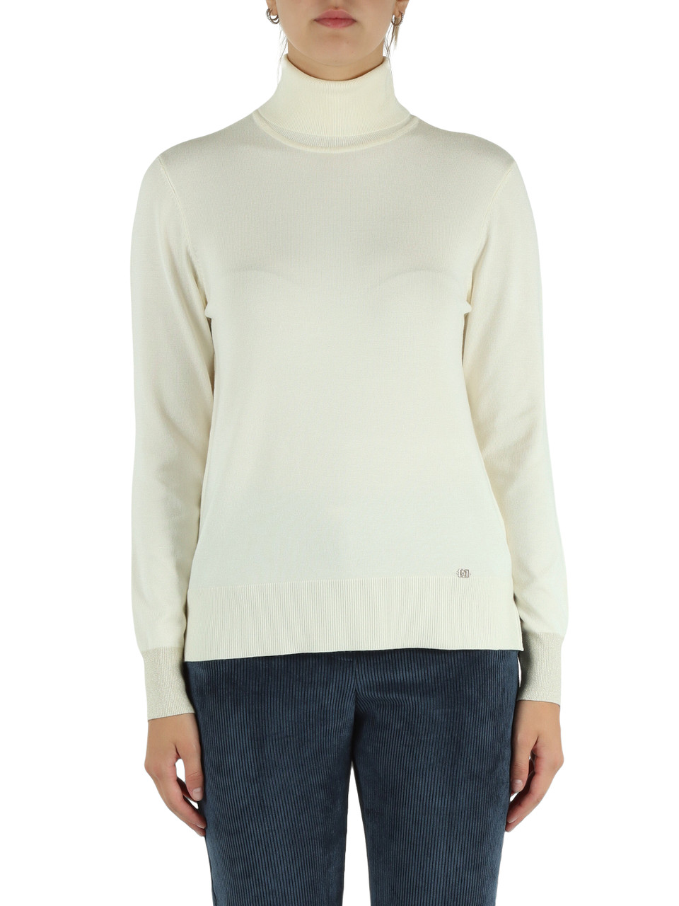 PANNA | JEANS: Maglia collo alto in misto viscosa