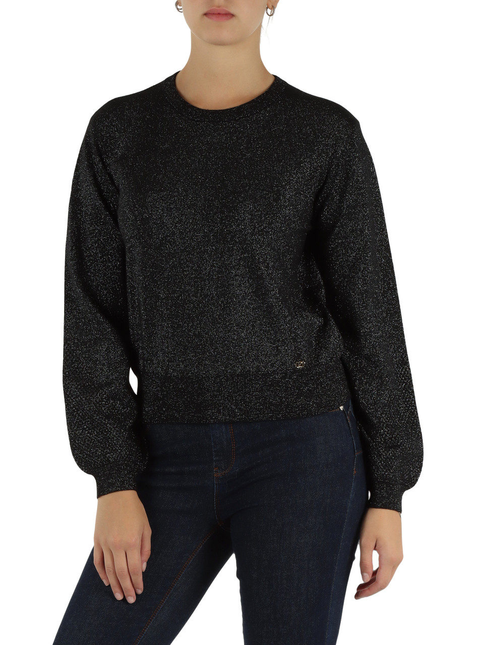 NERO | JEANS: Maglia girocollo in misto viscosa