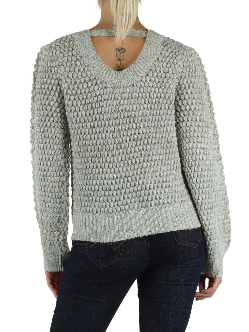 GRIGIO | JEANS: Maglia in misto lana con motivo decorativo