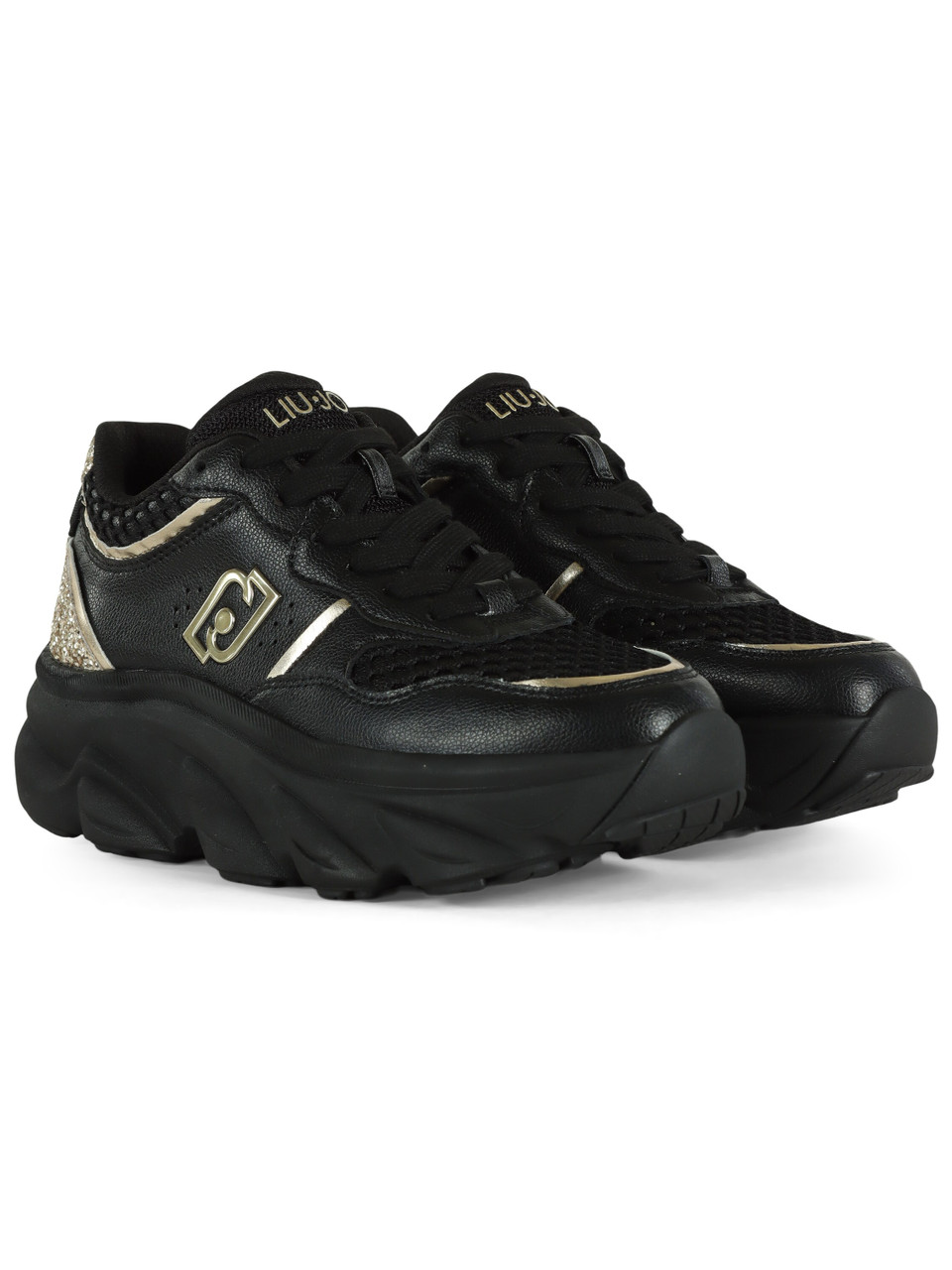 NERO | Sneakers in pelle e tessuto STEFFY 01 con glitter
