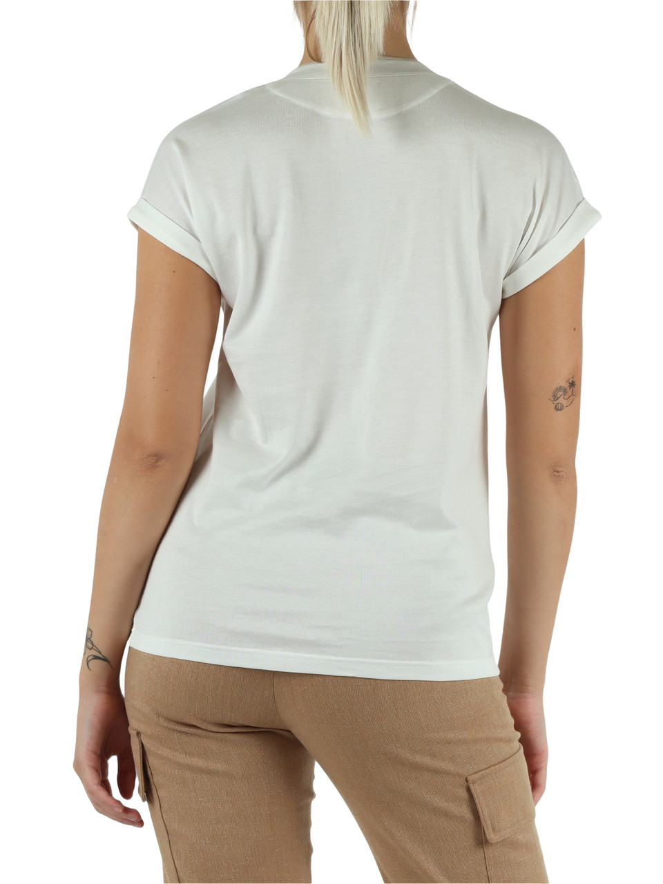 OFF WHITE | T-shirt in cotone con dettaglio a contrasto