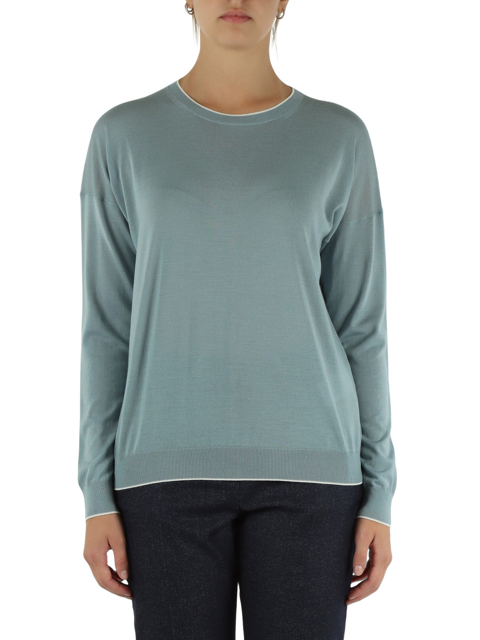 AZZURRO | Maglia girocollo in lana