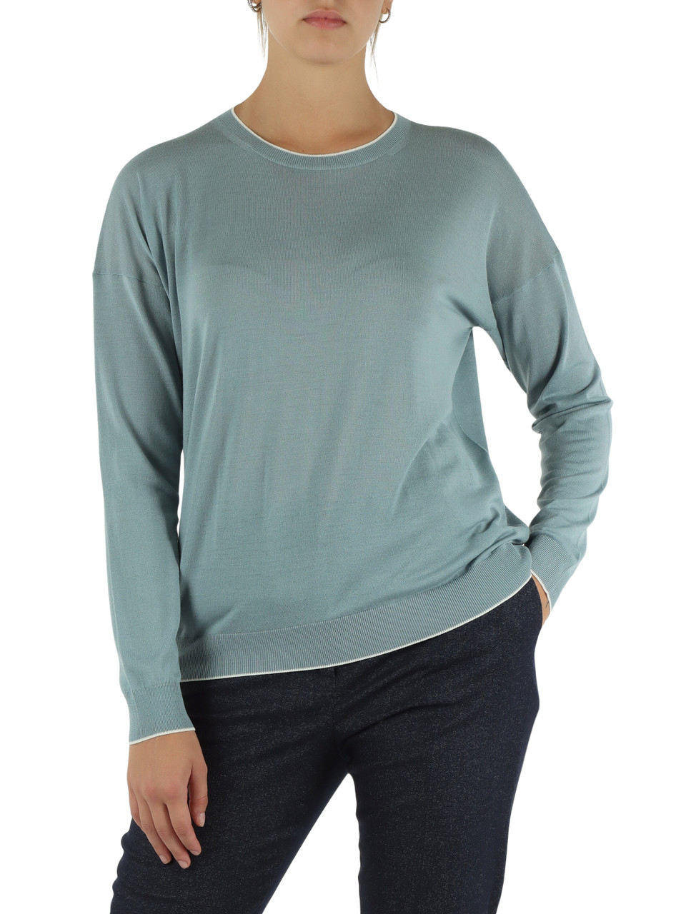 AZZURRO | Maglia girocollo in lana