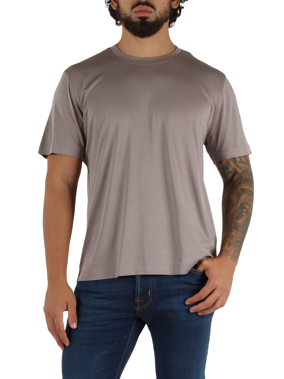 TORTORA | T-shirt girocollo in cotone e modal