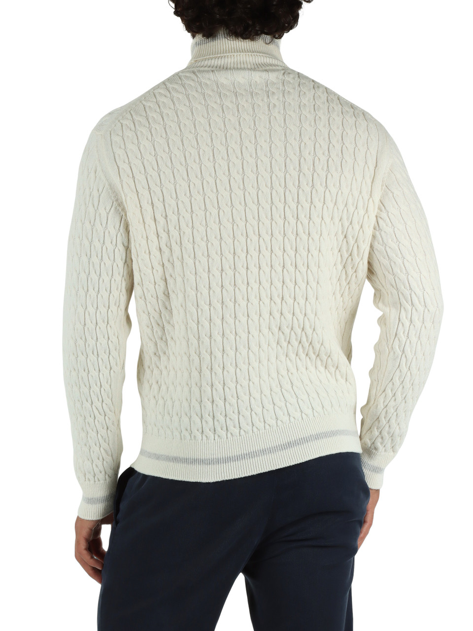 PANNA | Maglia collo alto in lana a trecce