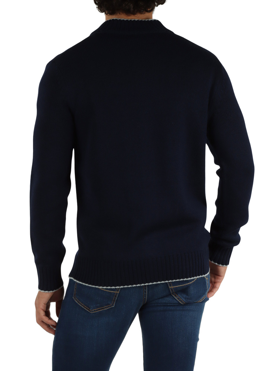 BLU | Cardigan in lana con dettagli a contrasto