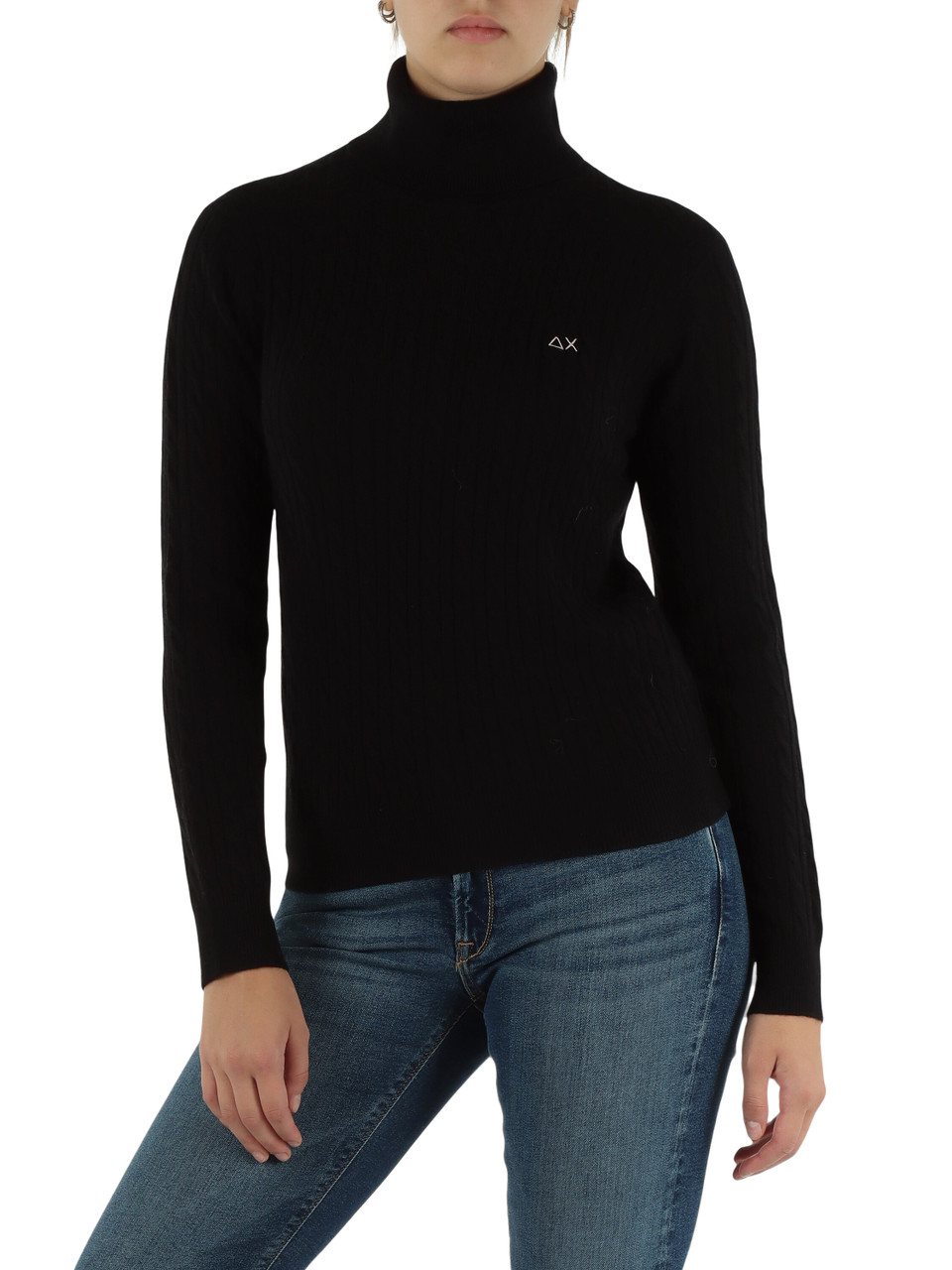 NERO | Maglia collo alto in lana merino e cashmere