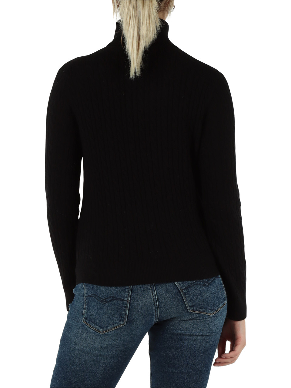 NERO | Maglia collo alto in lana merino e cashmere