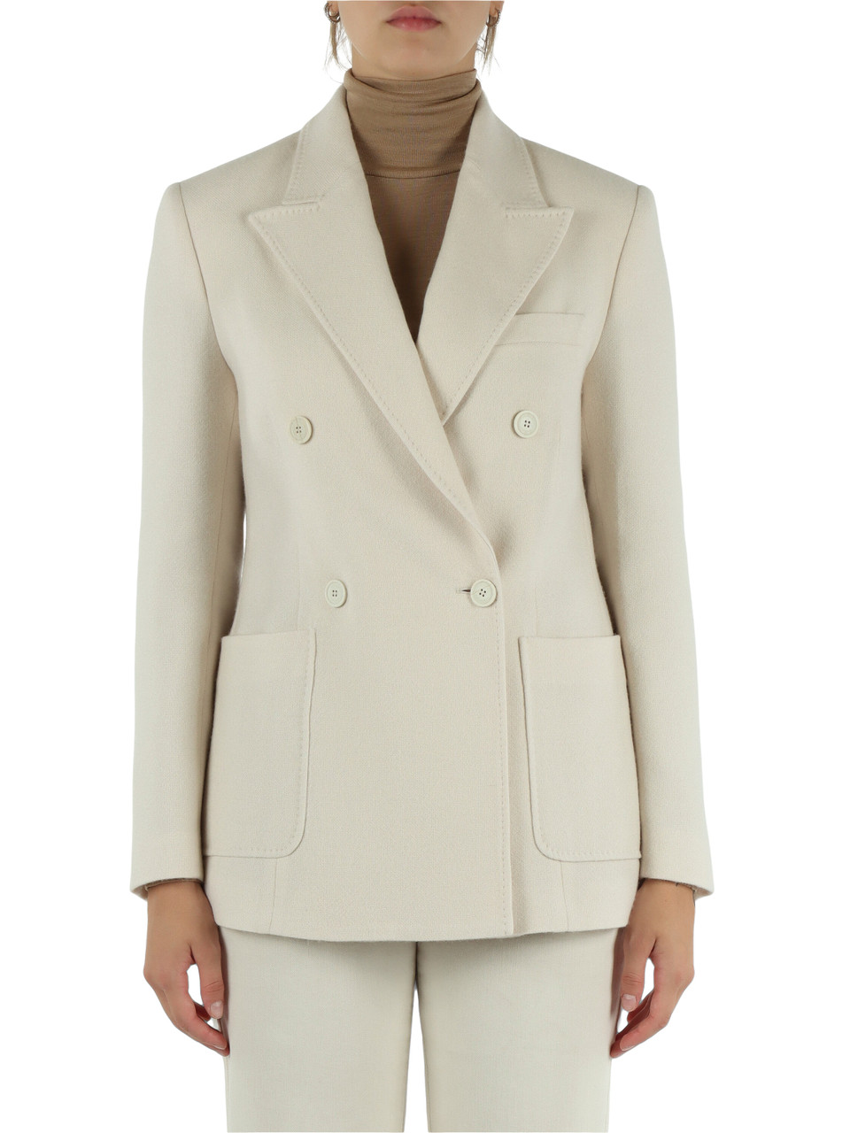 BEIGE | Giacca doppiopetto in cashmere