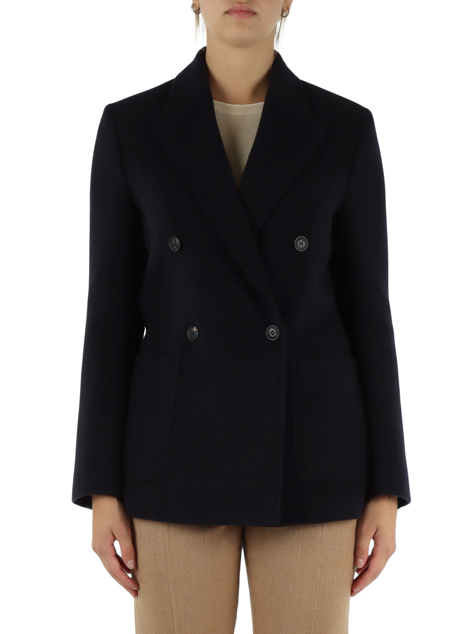 BLU SCURO | Giacca doppiopetto in cashmere