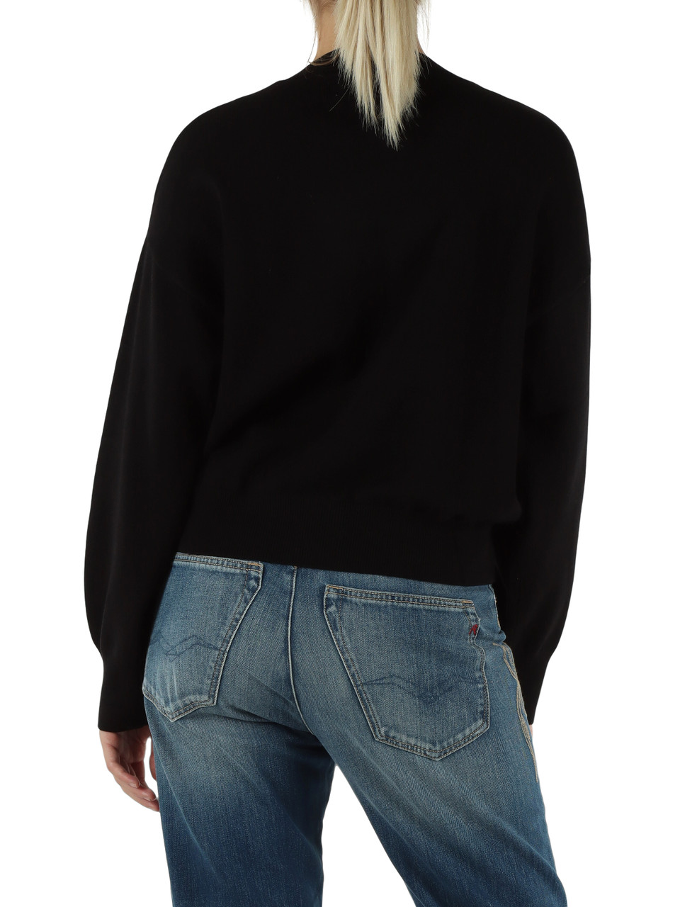 NERO | Maglia in misto viscosa con placca logo