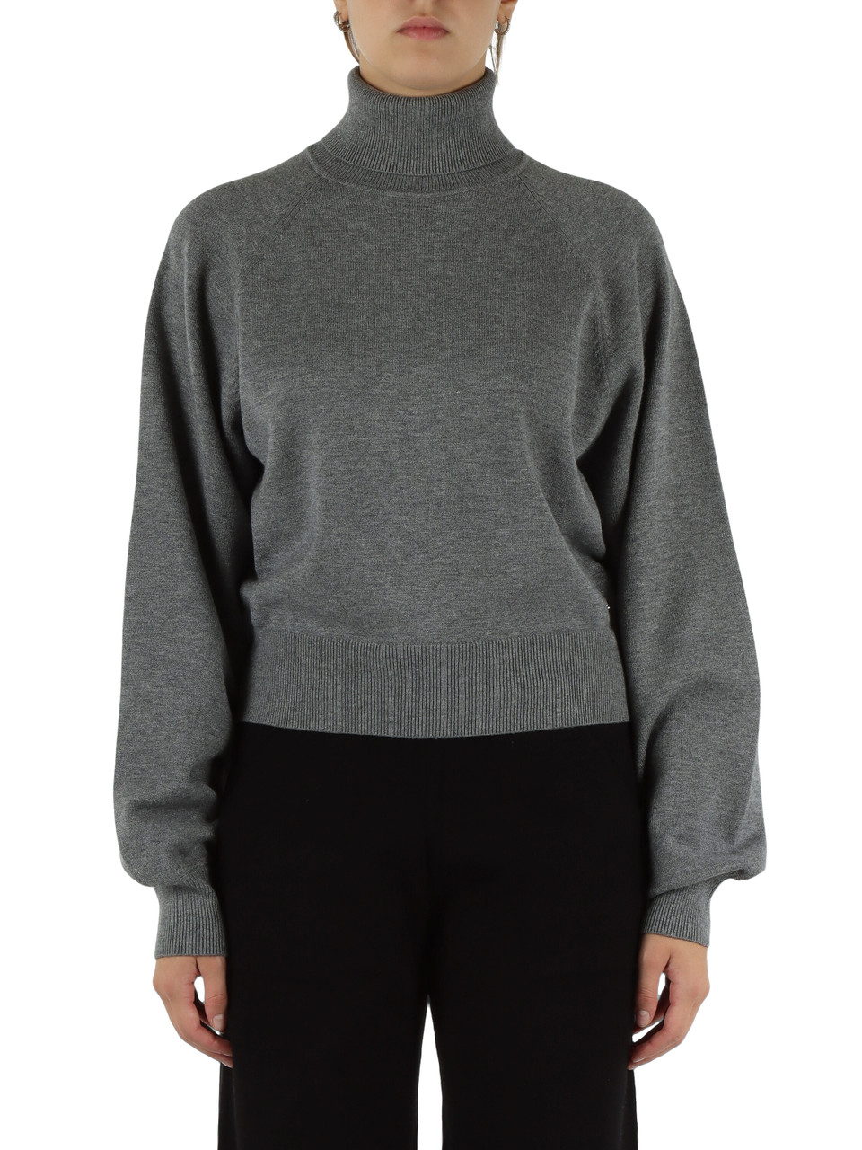 GRIGIO | Maglia collo alto in misto viscosa