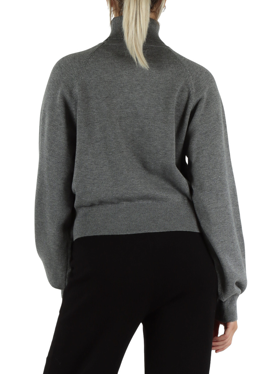 GRIGIO | Maglia collo alto in misto viscosa