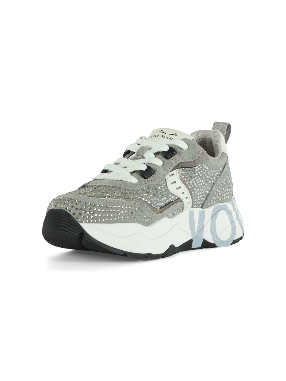 GRIGIO | Sneakers in suede CLUB 105 con strass