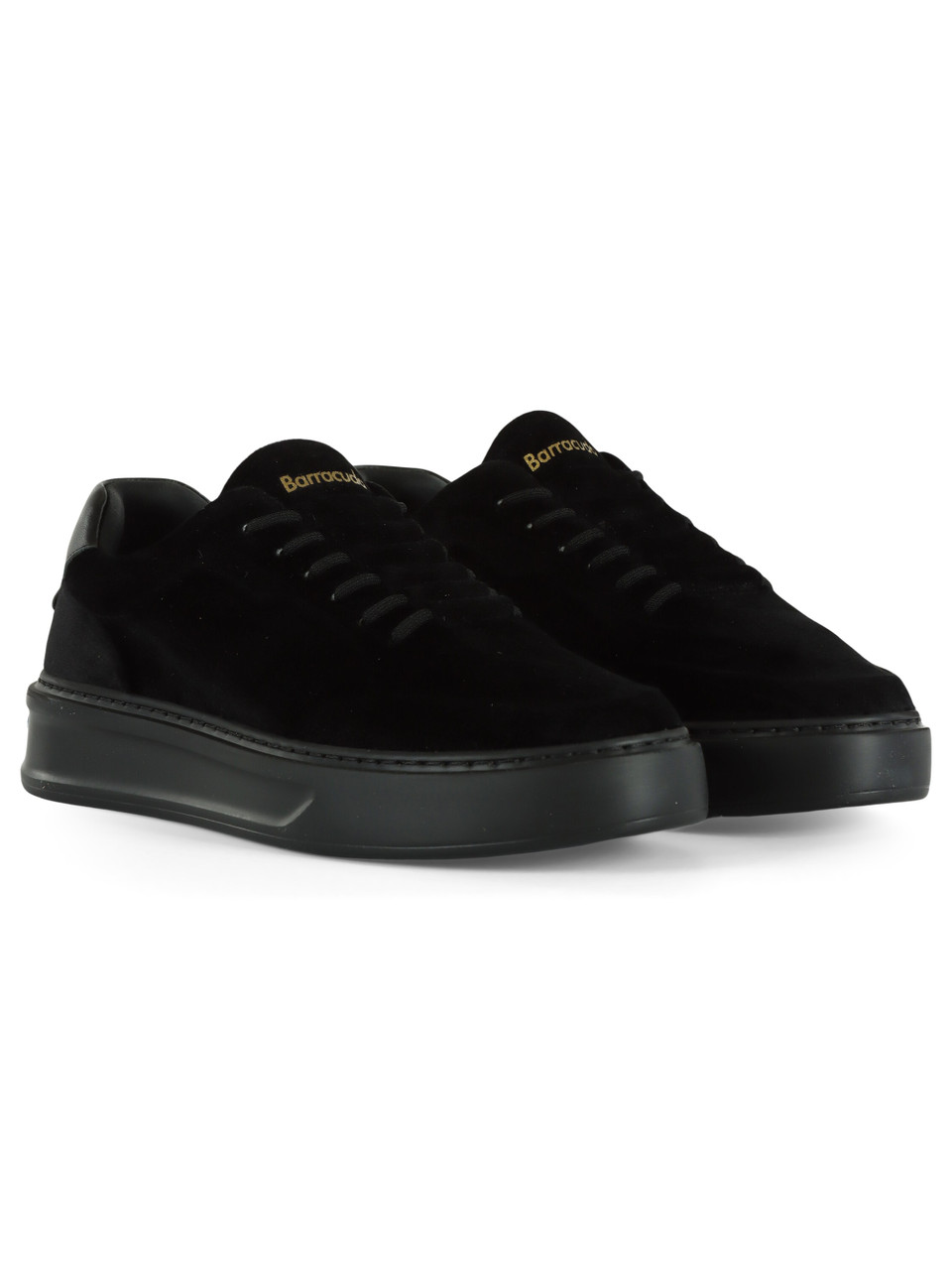 NERO | Sneakers in ciniglia e pelle con scritta logo