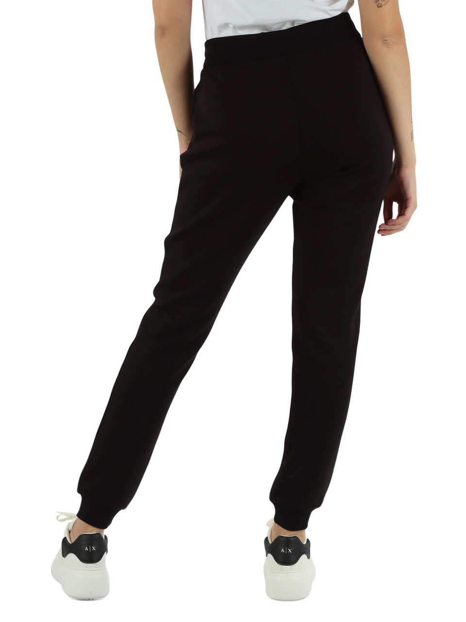 NERO | Pantaloni sportivi in misto viscosa con ricamo logo