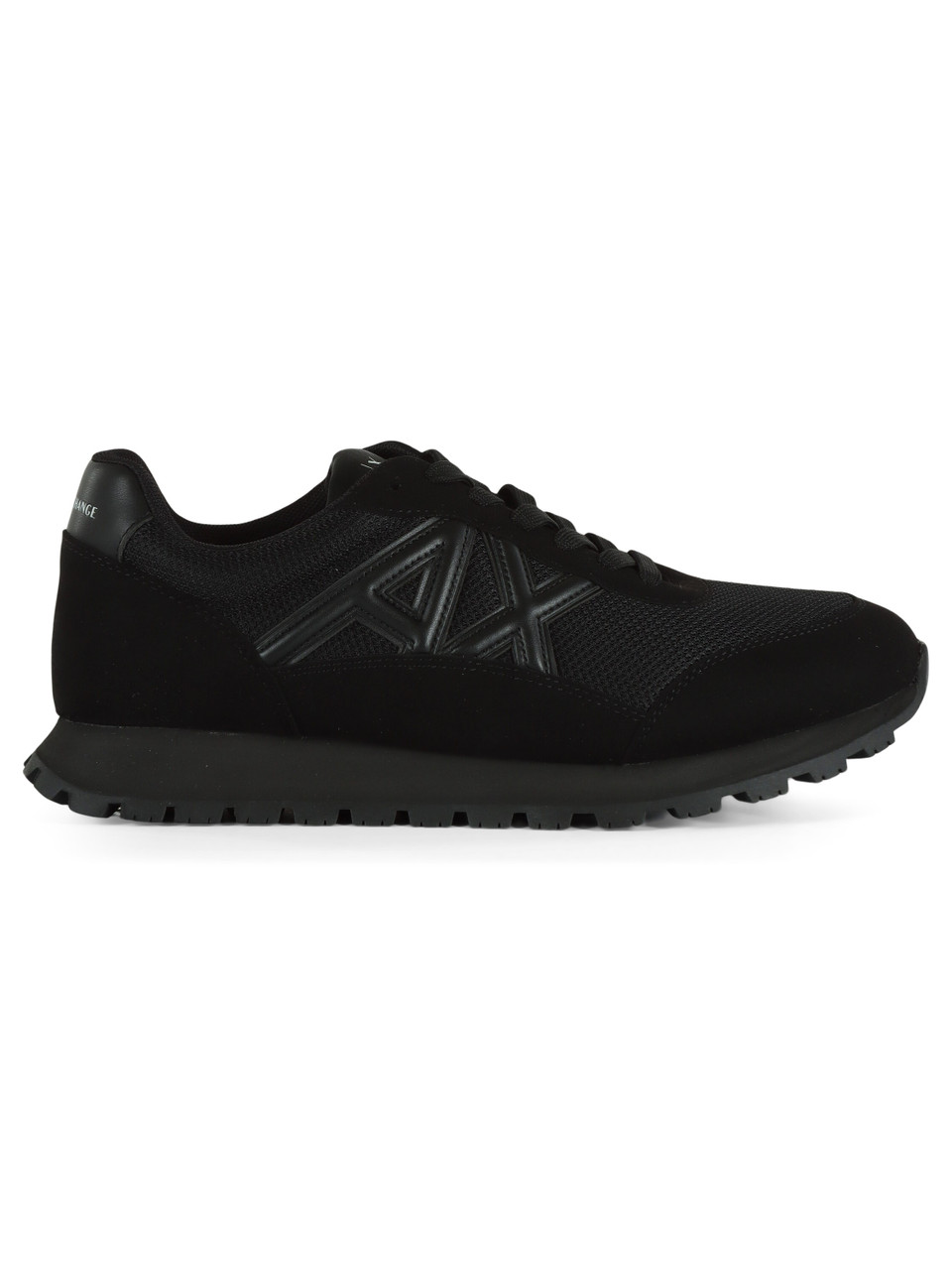 NERO | Sneakers in tessuto ed ecopelle con patch logo