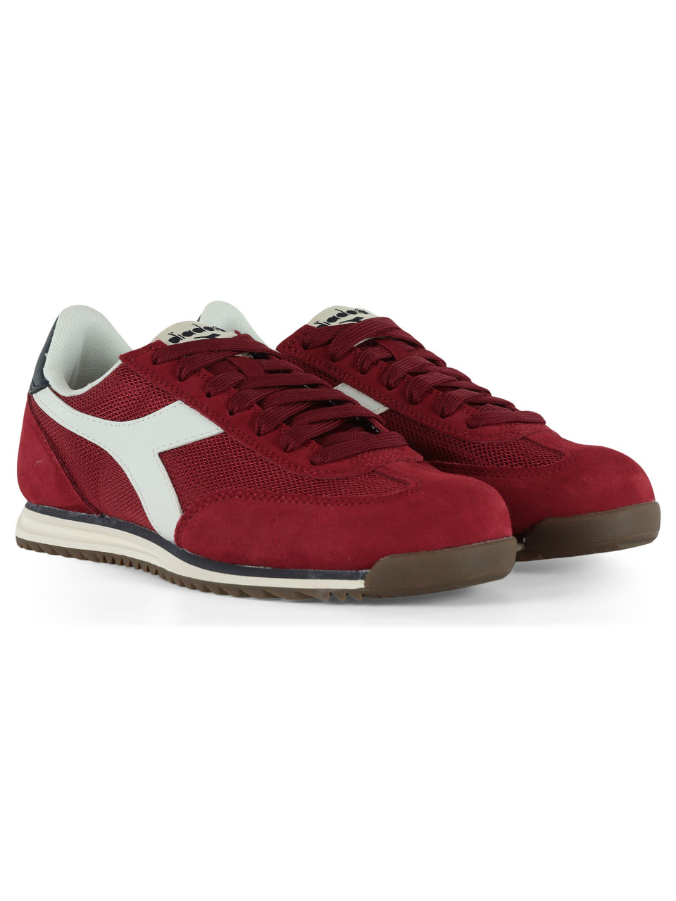 ROSSO SCURO | Sneakers in pelle e tessuto CROSS