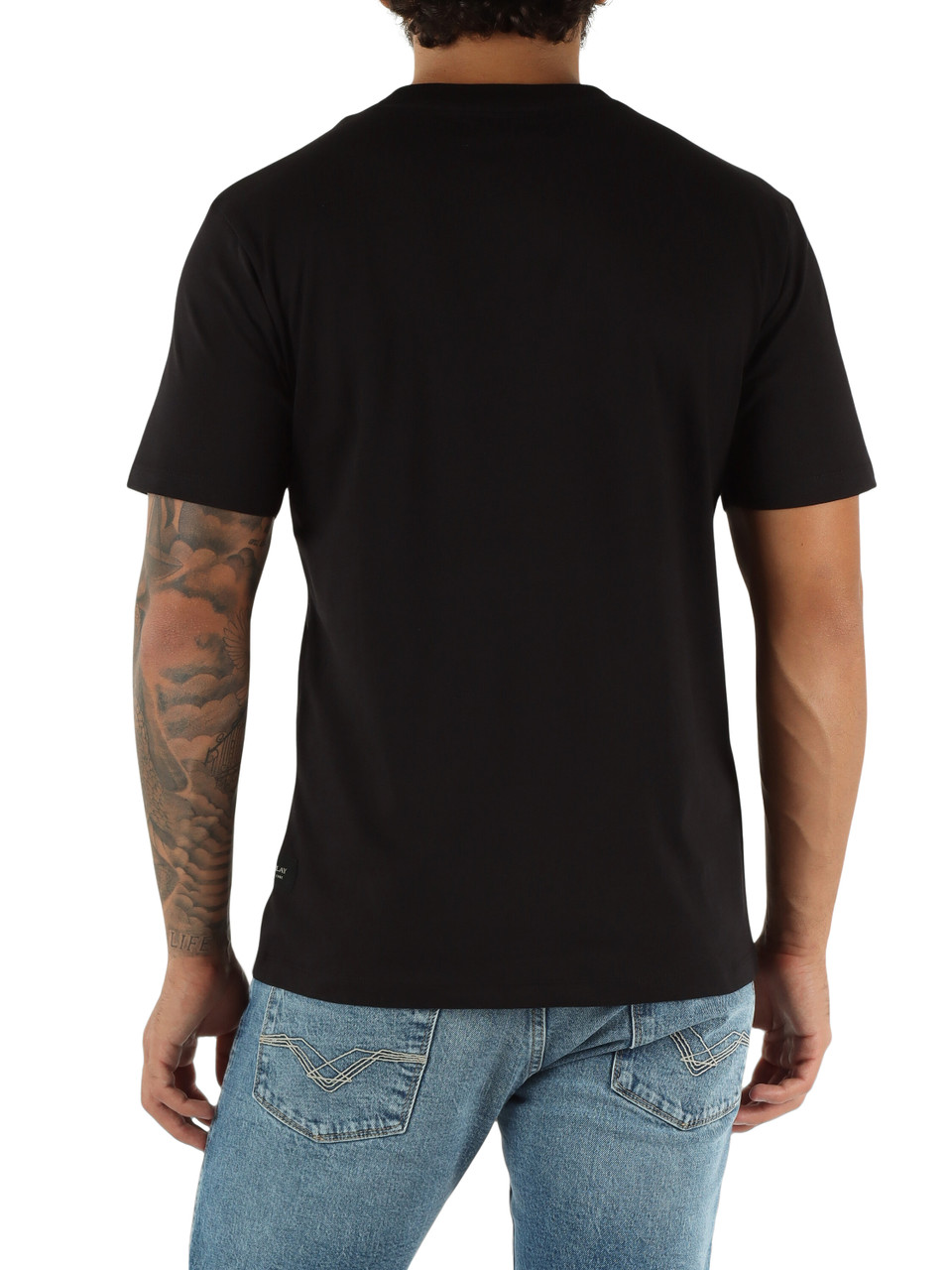 NERO | T-shirt in cotone con stampa logo a rilievo