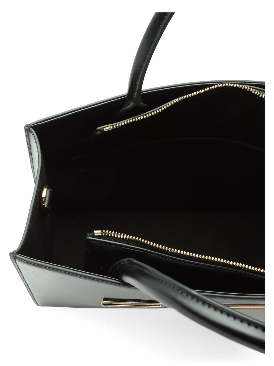 SCHWARZ | Tote-Bag aus Kunstleder mit Frontlogo