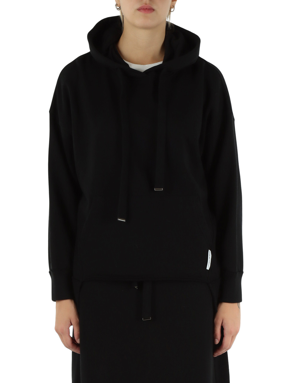 NERO | Felpa con cappuccio con stampa logo posteriore