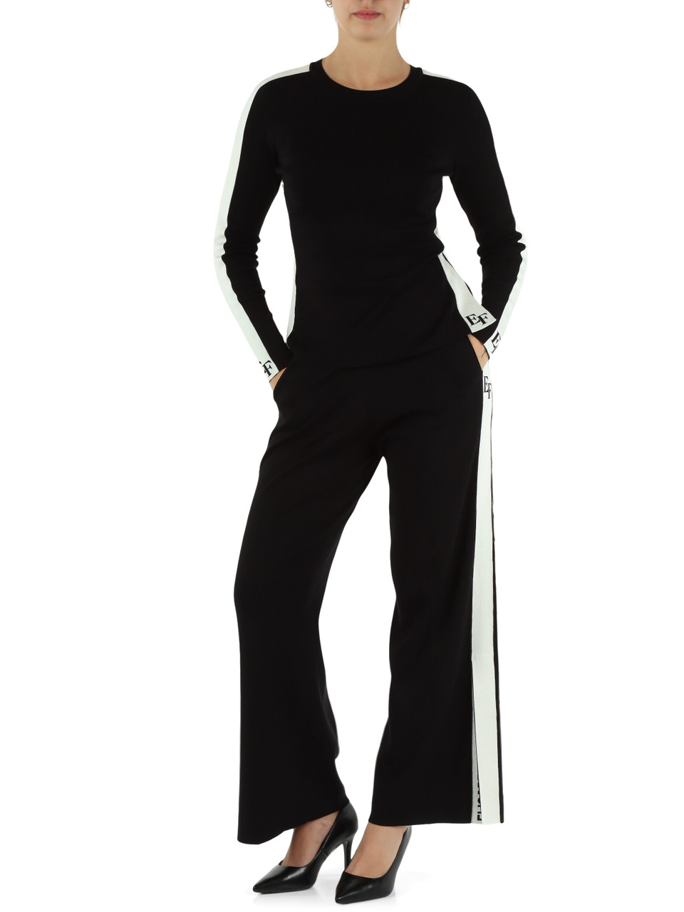 NERO | Maglia girocollo in misto viscosa