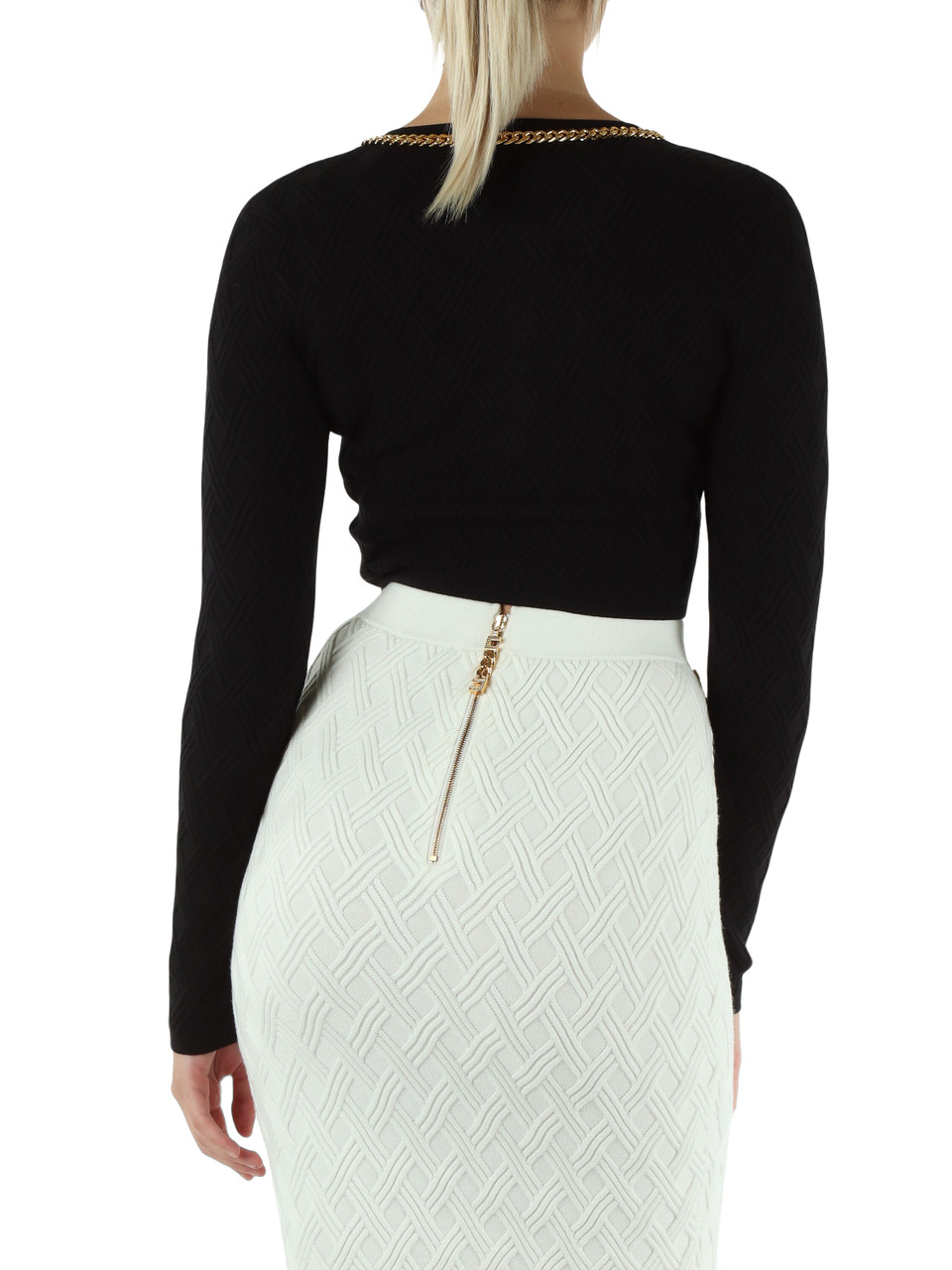 NERO | Cardigan cropped in misto viscosa