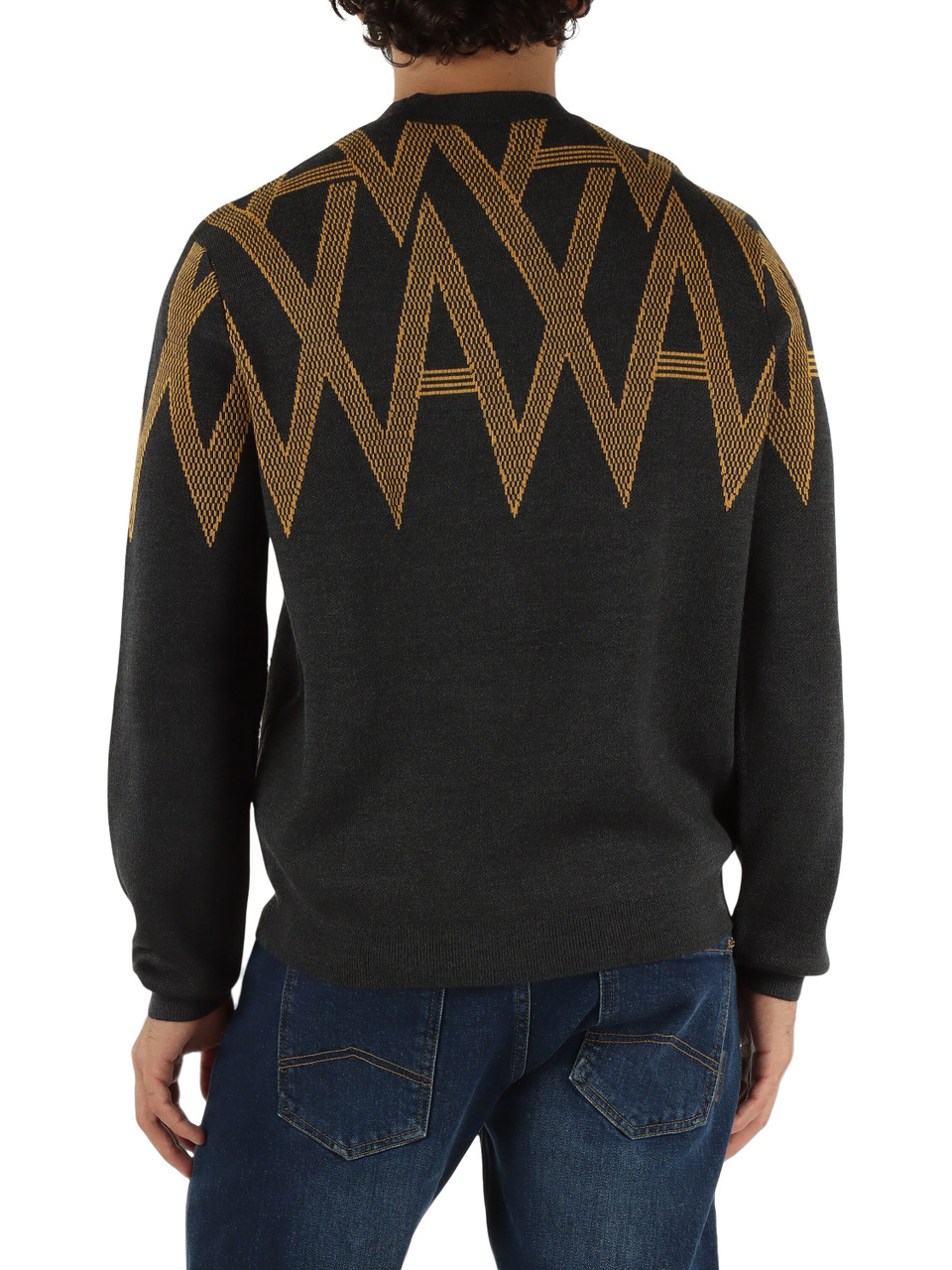 GRIGIO | Maglia girocollo in misto lana vergine e cotone