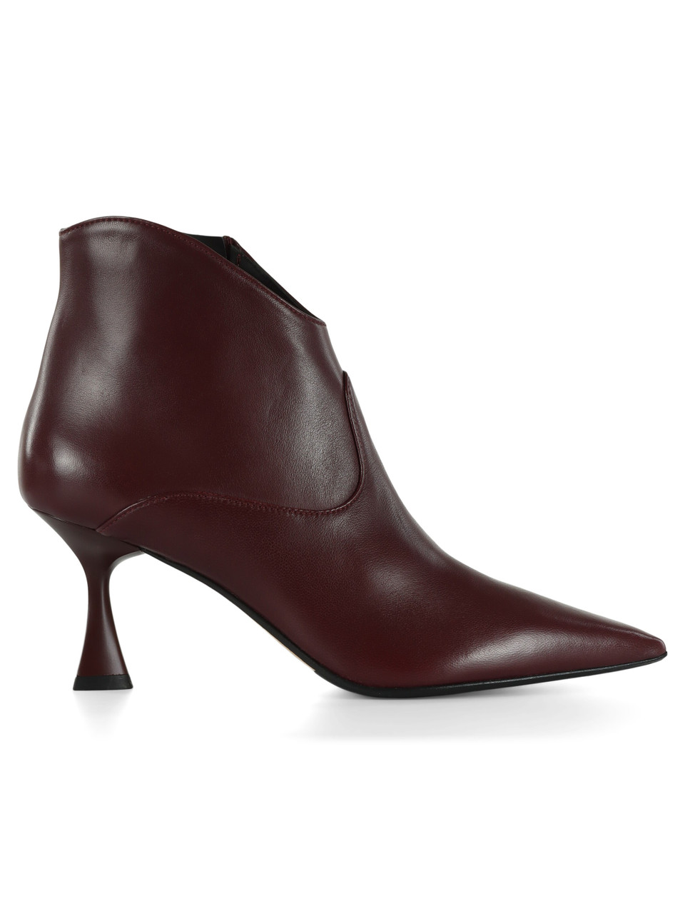 BORDEAUX | Stivaletti in pelle con tacco a rocchetto