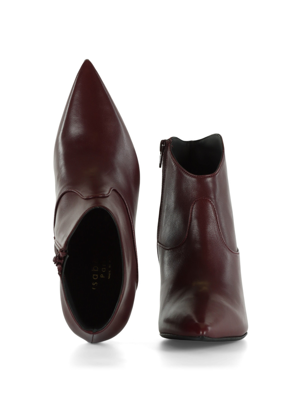 BORDEAUX | Stivaletti in pelle con tacco a rocchetto
