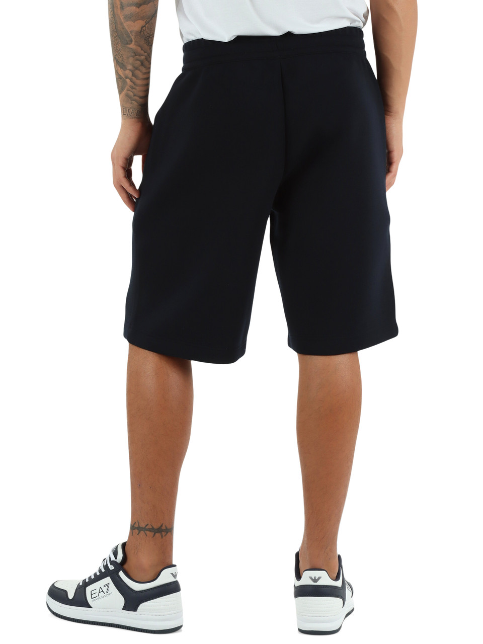 BLU SCURO | Pantaloncino sportivo regular fit in misto viscosa