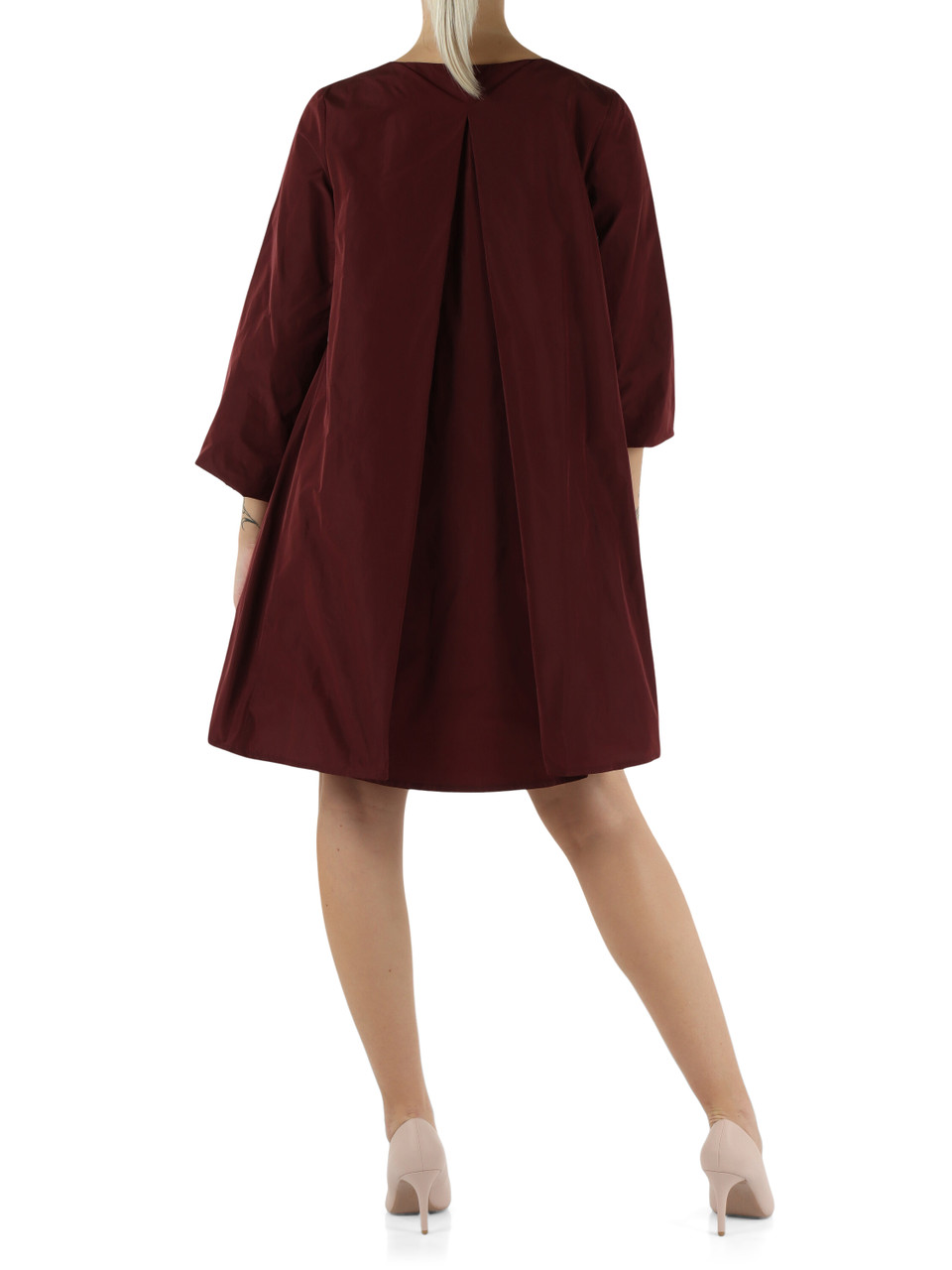 BORDEAUX | Abito svasato in taffetà