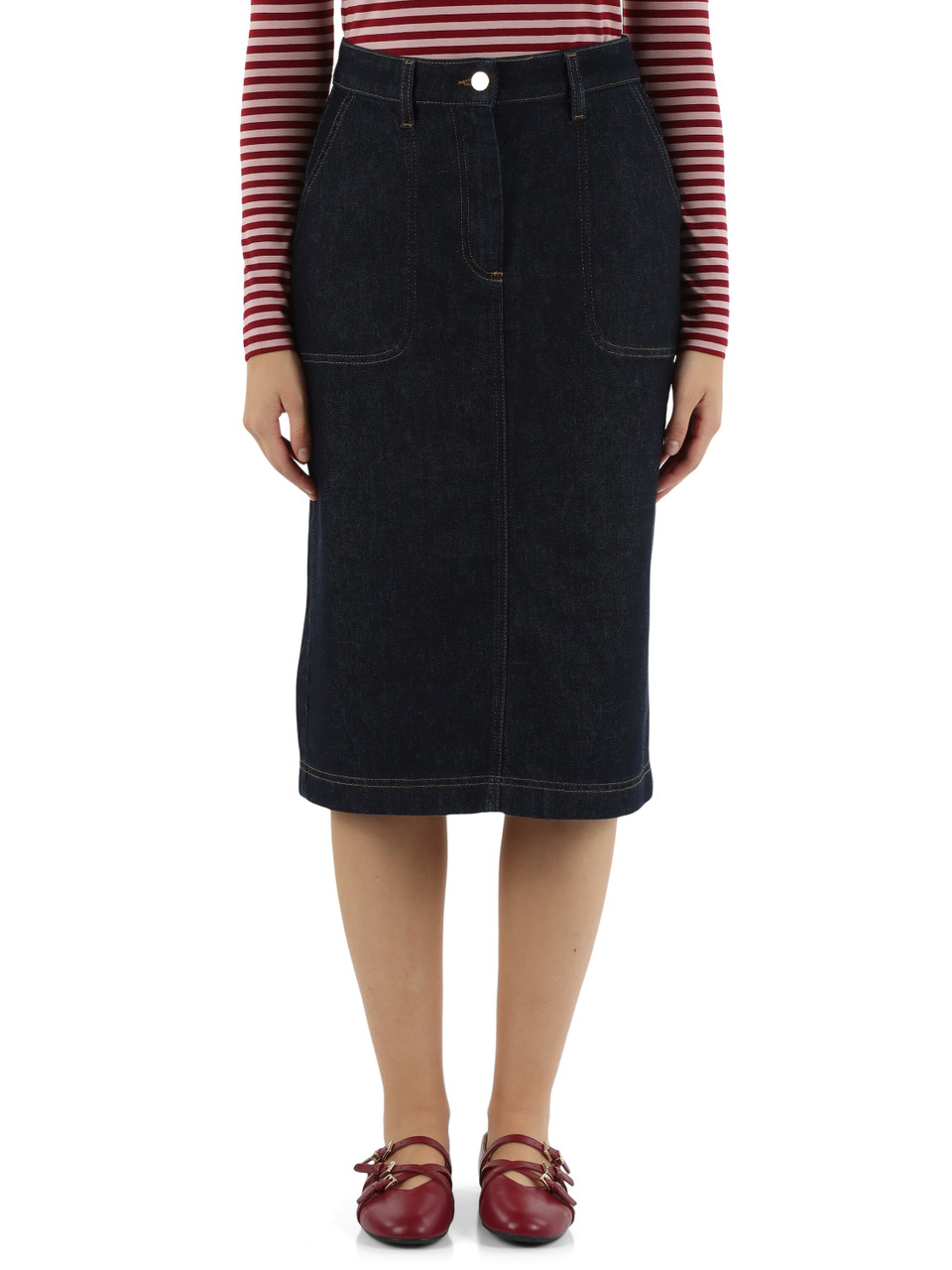 BLAU | Midirock aus Denim