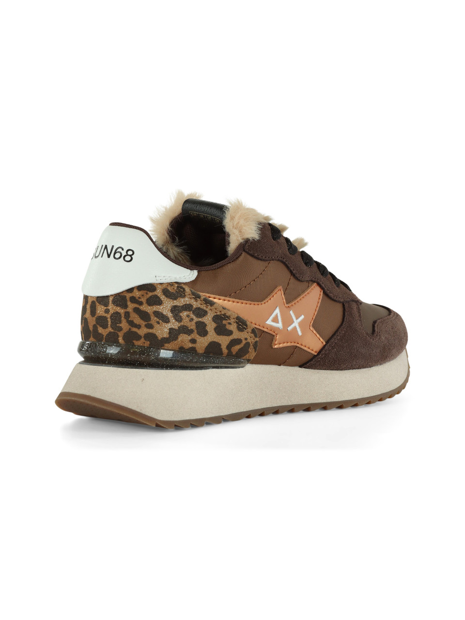MARRONE | Sneakers in pelle e tessuto STARGIRL ANIMAL