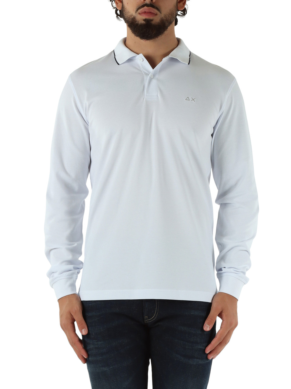 BIANCO | Polo manica lunga Everyday in cotone piquet