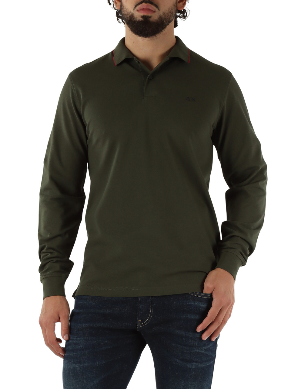 VERDE SCURO | Polo manica lunga Everyday in cotone piquet