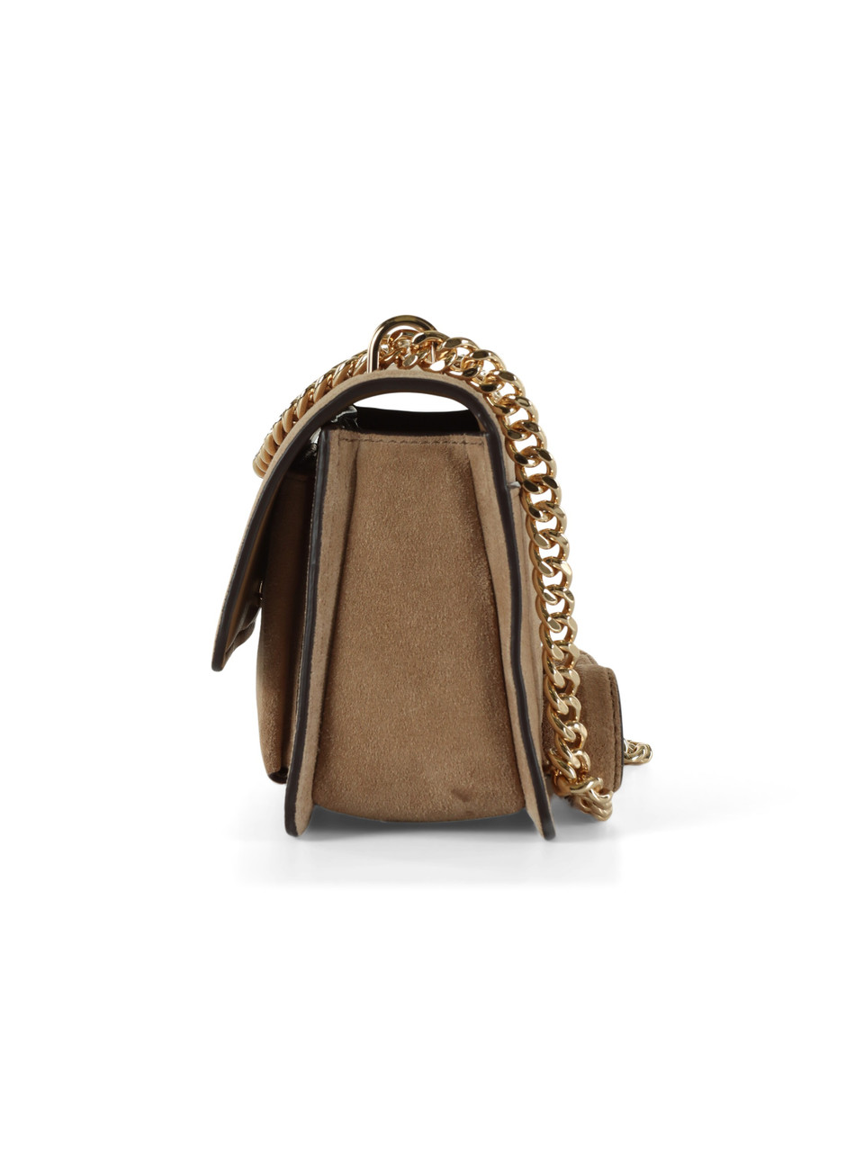 BEIGE | Borsa a spalla in suede CLAIRE Large