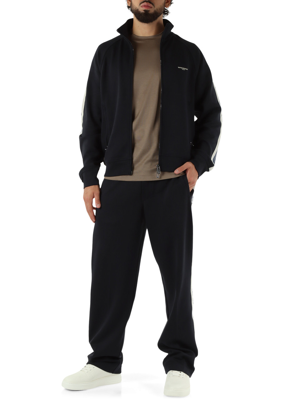 BLU SCURO | Felpa con zip in misto cotone e modal BLU SCURO | Felpa con zip in misto cotone e modal