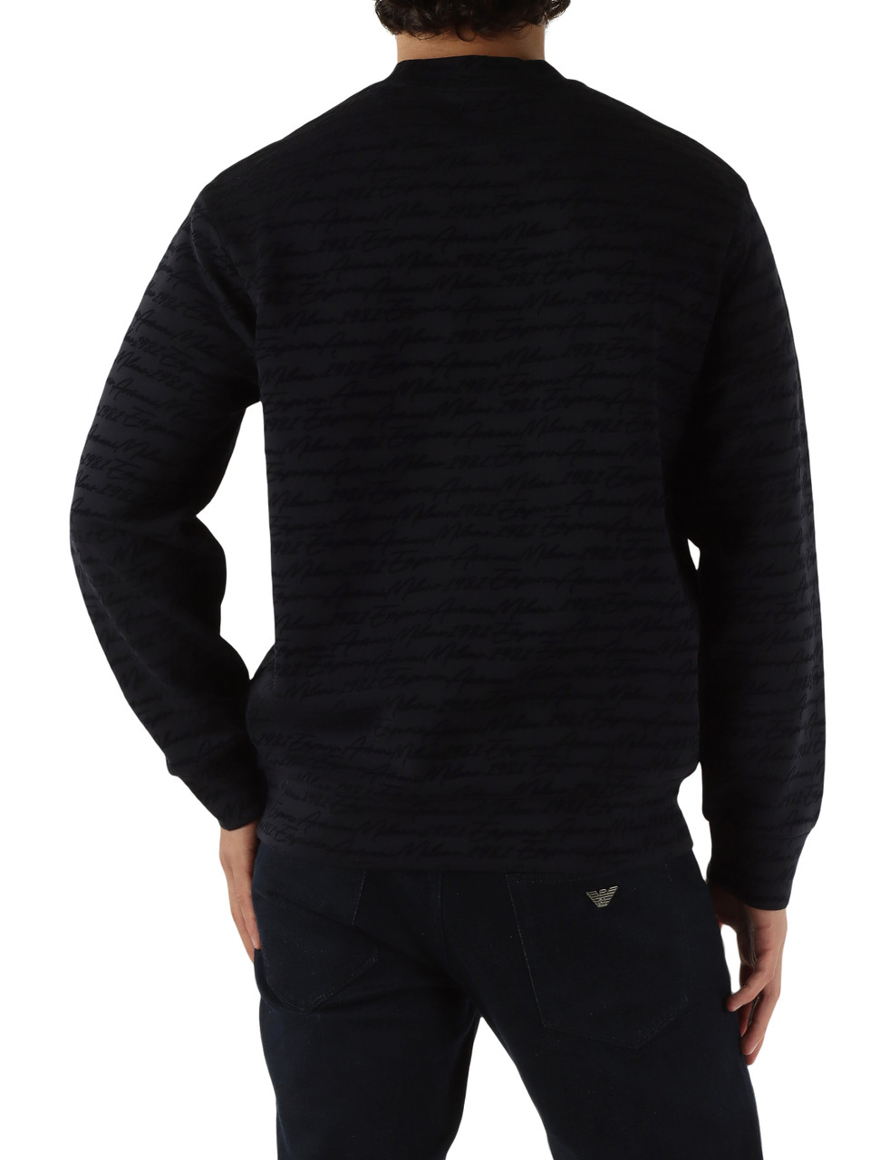 NERO | Felpa in misto cotone con scritte logo flock NERO | Felpa in misto cotone con scritte logo flock