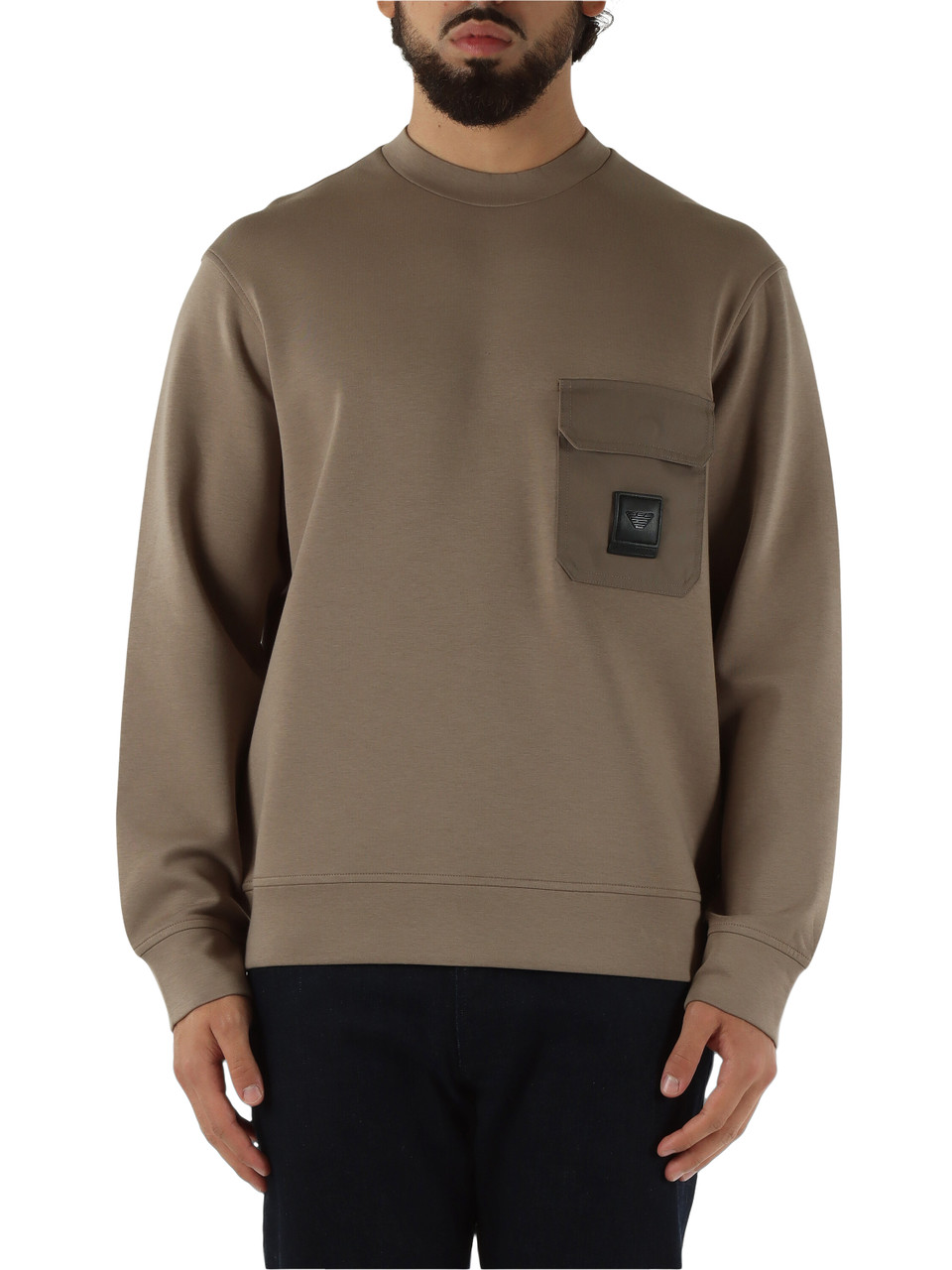 BEIGE | Felpa in misto cotone con taschino frontale BEIGE | Felpa in misto cotone con taschino frontale