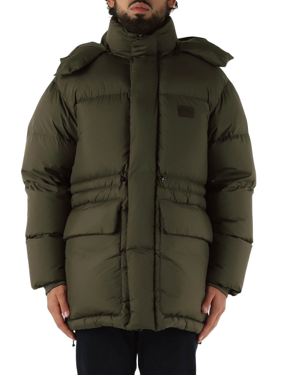 VERDE | Piumino trapuntato con patch logo frontale VERDE | Piumino trapuntato con patch logo frontale