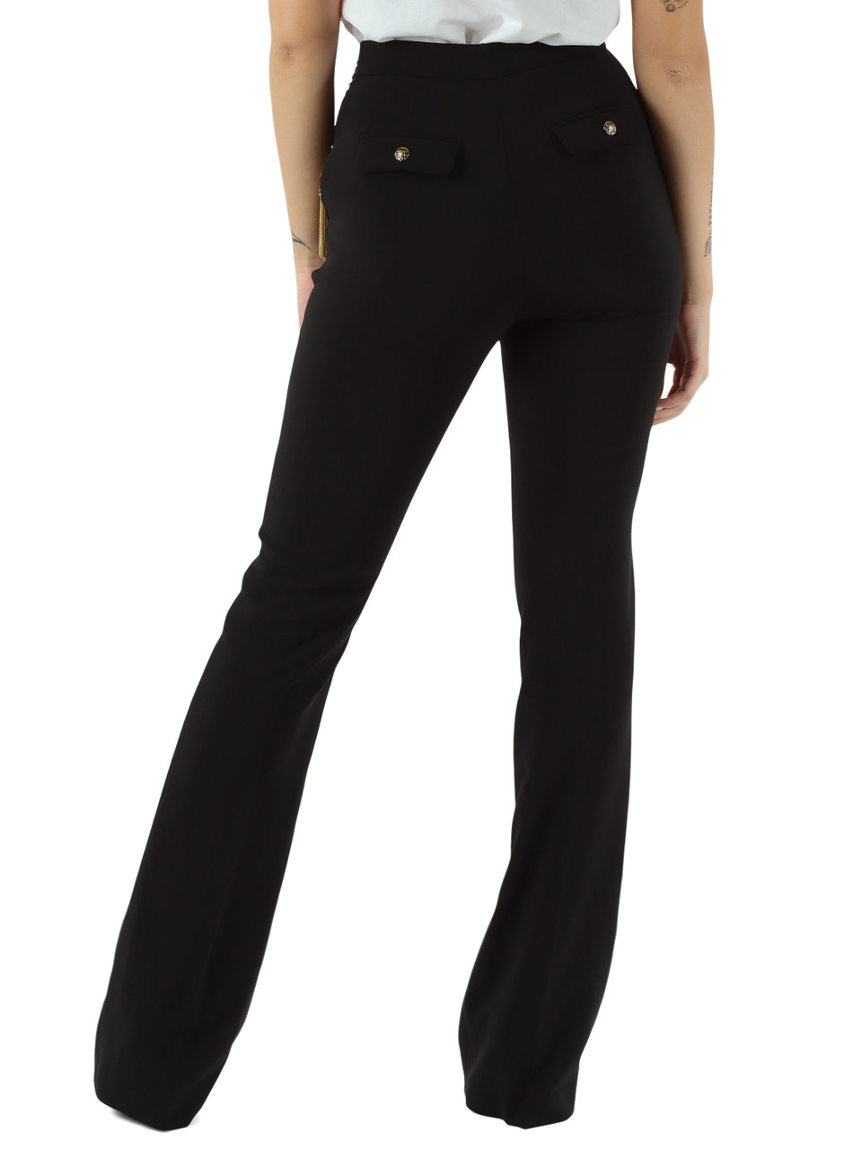 NERO | Pantalone in tessuto stretch con fondo svasato NERO | Pantalone in tessuto stretch con fondo svasato