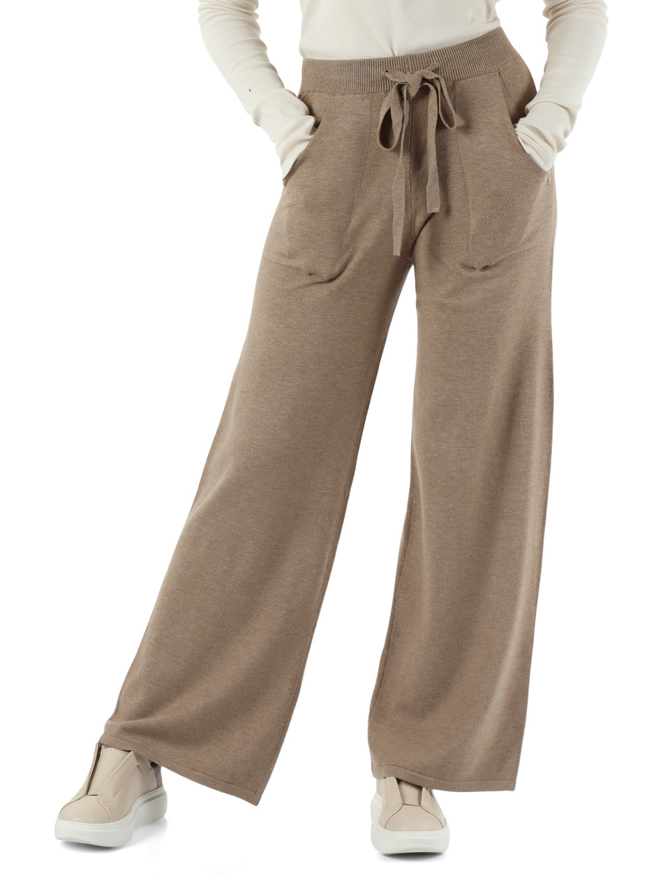BEIGE | Pantalone gamba larga in misto viscosa BEIGE | Pantalone gamba larga in misto viscosa