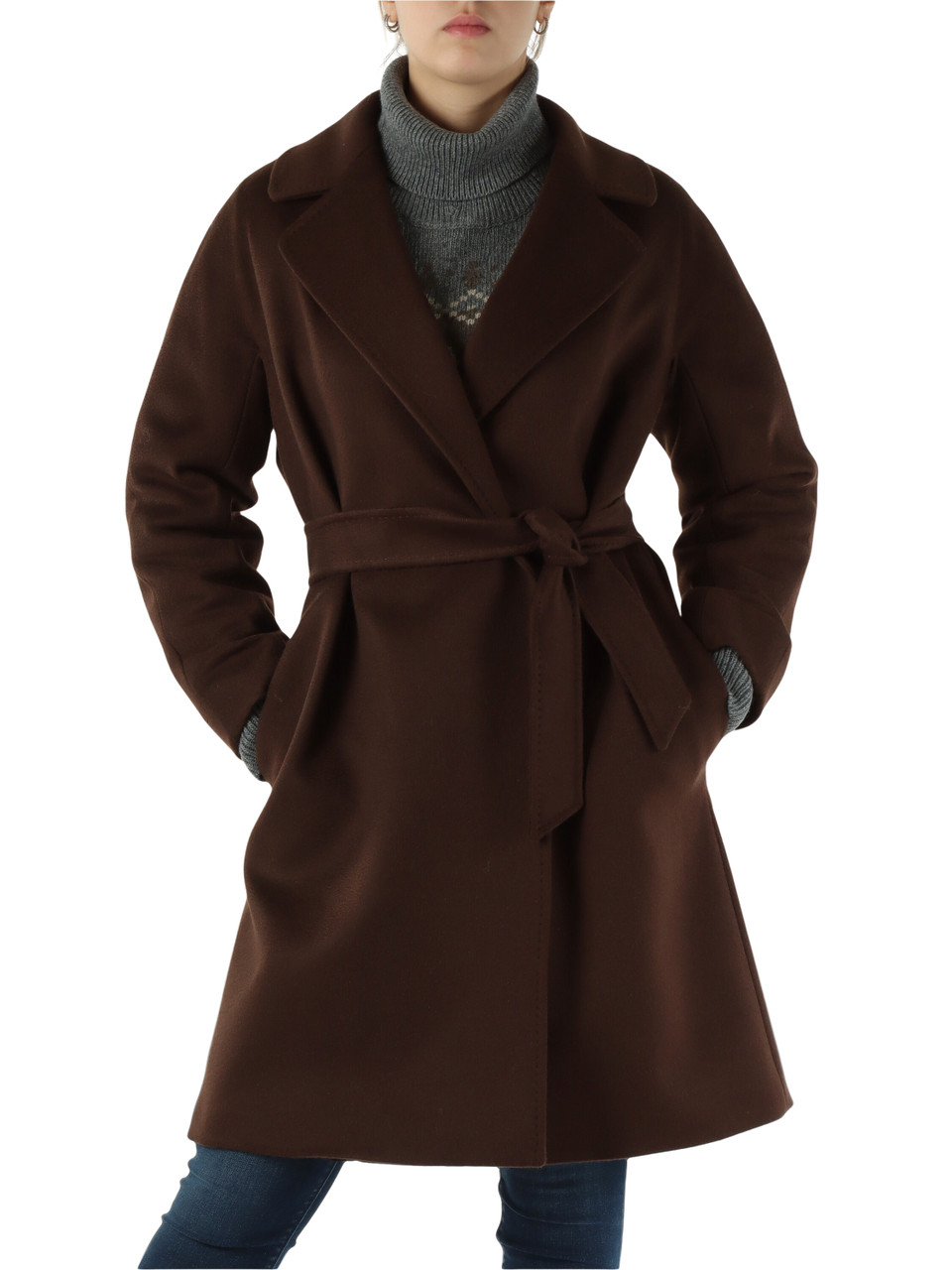 MARRONE | WEEKEND: Cappotto in lana vergine CORTE