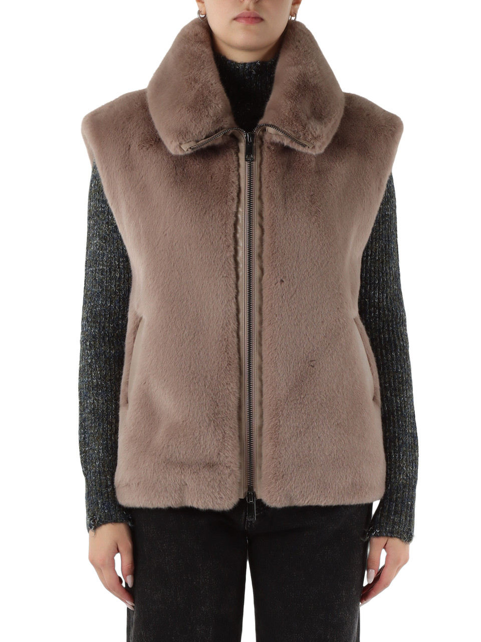 TORTORA | Smanicato DEYN in tessuto Aspen effetto pelliccia TORTORA | Smanicato DEYN in tessuto Aspen effetto pelliccia