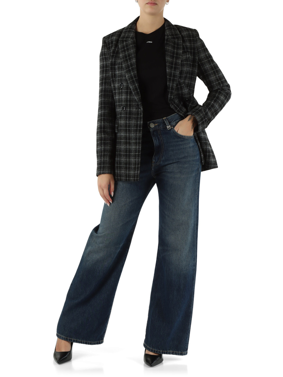 SCHWARZ | Doppelreihiger Blazer GINEVRA aus Wollmischung